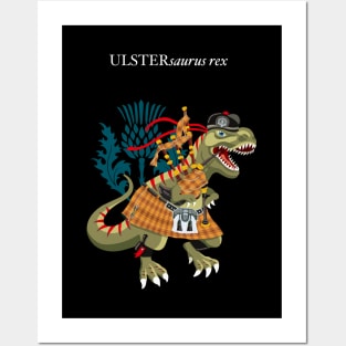 Clanosaurus Rex ULSTERsaurus Plaid Ulster Irish Ireland Family Tartan Posters and Art